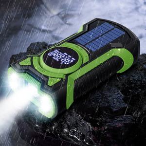 Lampe torche LED multifonctionnelle étanche pour l'extérieur, générateur d'énergie, radio de secours puissante, chargeur solaire mobile, batterie externe pour le camping - Product Image 2