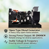 Générateur diesel à cadre ouvert, refroidi par eau, silencieux, multi-cylindres, 80 kW, démarrage automatique, 50 Hz, à vendre