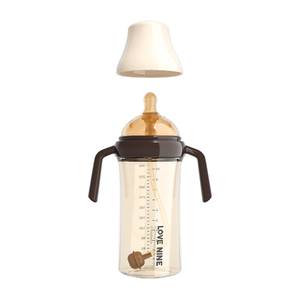 Biberones de silicona sin BPA de cuello ancho OEM/ODM PPSU 150ml/240ml respetuosos con el medio ambiente 3PCS ONE SET con asa para bebé - Product Image 1