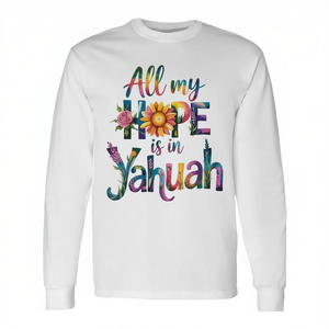 Camiseta de manga larga All My Hope Is In Yahuah, fe espiritual para los creyentes - Product Image 2