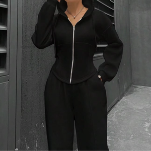 Women's Hooded <b>Cardigan</b> and Pants Casual Sportswear 2-Piece Set Fashion - Product Image 5