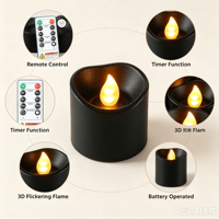 Faveurs de mariage Diwali, bougies chauffe-plat LED 3D sans flamme, rechargeables, à bouton tactile, 10 pouces, en cire de paraffine, blanc chaud, pour décoration intérieure