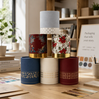 Emballage personnalisé en tube de papier cylindrique, boîte en carton kraft, boîte ronde pour thé, bougies, cosmétiques