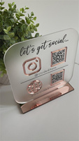 Plaque de code QR de médias sociaux Instagram d'affaires de bureau en acrylique personnalisé pré-assemblé pour scanner