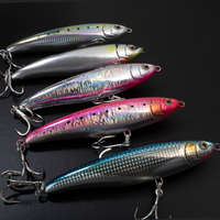 Jigging Pro 75g 180mm Simulation en plastique crayon de pêche leurre avec crochet aigu pointu flottant dur Stickbait leurre appât artificiel