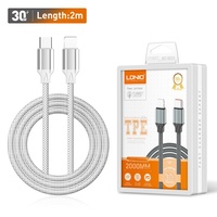 LDNIO LC441I/442I 30W Type-C pour câble compatible avec la charge rapide PD et QC, chargeur de téléphone portable, câbles de données rapides