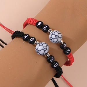 Nouveaux Bracelets de Fête Souvenirs de Football Tressés à la Main, Design Créatif Coupe du Monde <span class=keywords><strong>FIFA</strong></span> 2026, Bracelets Carte « J'aime le Football » - Product Image 1