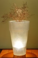 Pot de fleurs en céramique moderne avec finition en ciment naturel, peinture blanche, en FRP, léger et durable, pour jardin extérieur, Sao Home