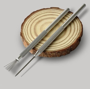 เข็มใช้สำหรับงานอบในครัวเครื่องมือแกะสลักเครื่องปั้นดินเผาแบบทำมือเครื่องมือแกะสลักเครื่องปั้นดินเผาแบบ DIY 7ขาแบบจำลองลวดขนนกสำหรับตกแต่งเค้กแกะสลักโลหะ - Product Image 2