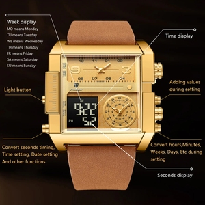 Montre-bracelet de luxe POEDAGAR pour homme, rectangulaire, étanche, lumineuse, affichage jour/<span class=keywords><strong>semaine</strong></span>, montre numérique multifonction pour homme, montres à quartz, Reloj - Product Image 2