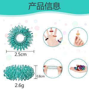 <b>Mini</b> Spring Finger Massager Ring Spike Shape Metal Unisex Daily Use Decompression Relief Jewelry Fashion Rings - Product Image 2