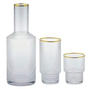 Juego de Tazas de Vidrio de Lujo con Gran Capacidad, Aptas para Lavavajillas y Microondas, con Diseño de Rayas Verticales, para Uso en el Hogar, Oficina o Fiestas - Product Image 4