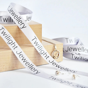 Customized Gold Foil Printed Satin Ribbon Business Logo Double Face 100% Polyester Sustainable Washable for <strong>Wedding</strong> <strong>Gift</strong> <strong>Wrap</strong> - Product Image 6