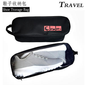 Sac à chaussures de voyage, rangement transparent imperméable pour voyage avec poignée, vert, bleu, noir, café, rose, rouge rose - Product Image 2
