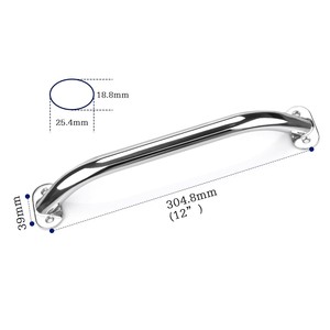 Poignée de meuble en acier inoxydable 304,8 mm, barre de tirage pour armoire et salle de bain, design industriel, antirouille - Product Image 1