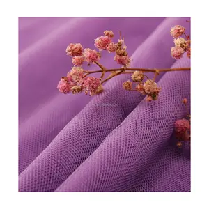 Wholesale Mesh 36A 25G Hexagonal Tulle Wedding Dress Fabric Polyester Transparent Knit Net Fabric