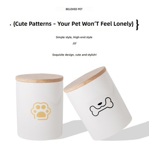 Urna de Cremação para Animais de Estimação em Cerâmica Branca Feita à Mão - Tamanhos Pequeno/Médio/Grande Formato Reto Recipiente Selado para Memoriais de Gatos e Cães - Product Image 4