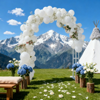 Grande arche de mariage blanche à 3 niveaux, support pour ballons, toile de fond de jardin, support métallique, cadre d'arche, pergola, hauteur 260 cm, largeur 102,3 cm