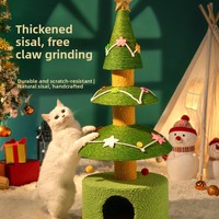 Arbre à chat de Noël, tour pour chat avec poteau à gratter en corde de sisal, condo pour chat en peluche, meubles pour chats d'intérieur, fournitures pour animaux de compagnie