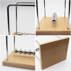 Pendule <span class=keywords><strong>de</strong></span> <span class=keywords><strong>Newton</strong></span> avec cadre métallique et base en bois, logo personnalisé, décoration scientifique pour la maison ou le bureau - Product Image 6