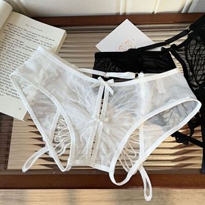 Perizoma Estivo Sexy da Donna, Sottile, con Vita Alta, Design Aperto, Allacciatura Staccabile, Traspirante, con Apertura in Cotone - Product Image 2