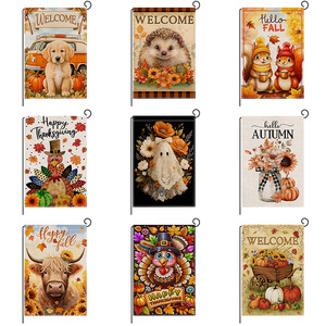 2026 for New Autumn <b>Garden</b> <b>Flag</b> Thanksgiving Watercolor Printing Polyester Rectangle Outdoor Courtyard Decorative - Product Image 5