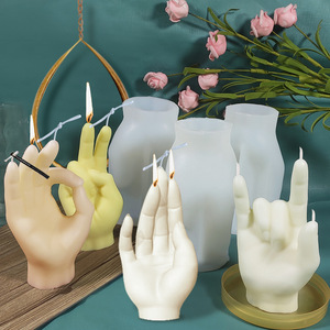 Silikonform Handgeste für DIY-Kerzen, Seife, Gips – Weiche Silikon Fingerform für Aromatherapie oder Kuchen - Product Image 1