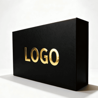 Boîte d'emballage cadeau magnétique en carton, vente en gros, couleur noire personnalisée, boîte rigide pour parfum, bougie, emballage de luxe en papier