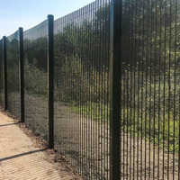 Valla de Seguridad de Acero Inoxidable 358 No Escalable, Perfil Plano, Modelado 3D, Protección Perimetral para Aeropuertos, Valla de Seguridad de 8 pies