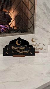 Insegna in Acrilico Ramadan Mubarak Decorazione Casa a Tema Islamico Mese Sacro Regalo Ramadan Mubarak con Moschea - Product Image 2