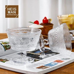 Bol en verre rétro gaufré motif tournesol, style Instagram, pour crème glacée, yaourt, flocons d'avoine et <span class=keywords><strong>petit</strong></span>-<span class=keywords><strong>déjeuner</strong></span> - Product Image 4