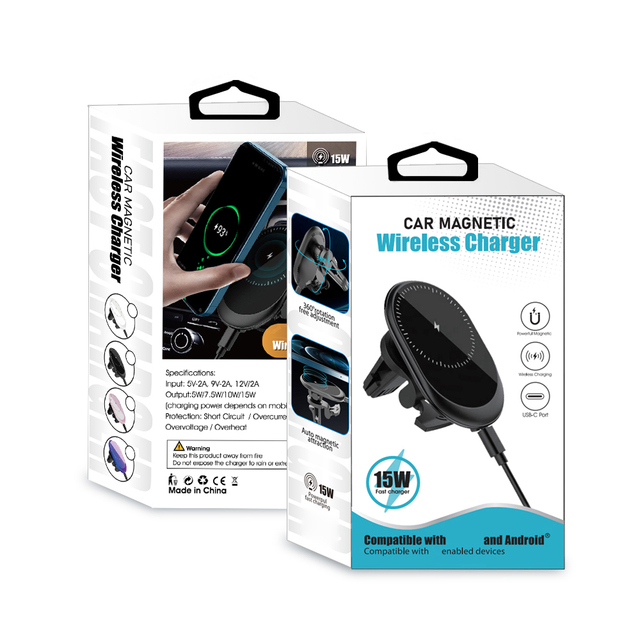 Wireless Car Charger Auto-Clamping 15W Fast Charging 360 Adjustable Air Vent Cell Phone Holder Car Mount Wireless Charger