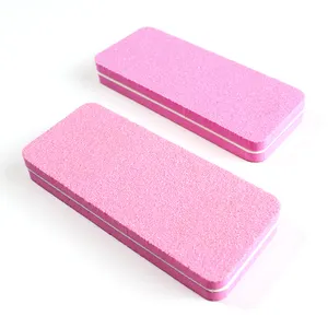 Blocco tampone per lima per unghie quadrato rosa in spugna a doppio lato per Manicure