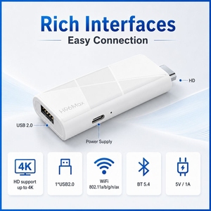 <span class=keywords><strong>Android</strong></span> 14 <span class=keywords><strong>TV</strong></span> Stick H96Max RK3518 4K WiFi 6 BT5.4 HD 2.0 เครื่องเล่นสื่อสตรีมมิ่ง OEM ODM พร้อมส่ง - Product Image 3