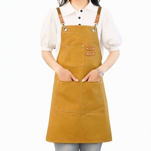 High-Value Thickened Cotton Canvas Bib Apron Waterproof And Oil-Proof For Kitchen Cooking Gardening Cleaning Chef BBQ Use