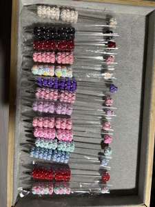 Nouveau stylo à bille rotatif en forme <span class=keywords><strong>de</strong></span> cœur pour la Saint-Valentin, best-seller transfrontalier, stylo à perles DIY, stylo à perles mignon - Product Image 5