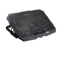 Hauteur réglable support d'ordinateur portable coussin de refroidissement prix de gros matériau ABS vitesse du vent variable écran LCD 6 ventilateurs plus frais