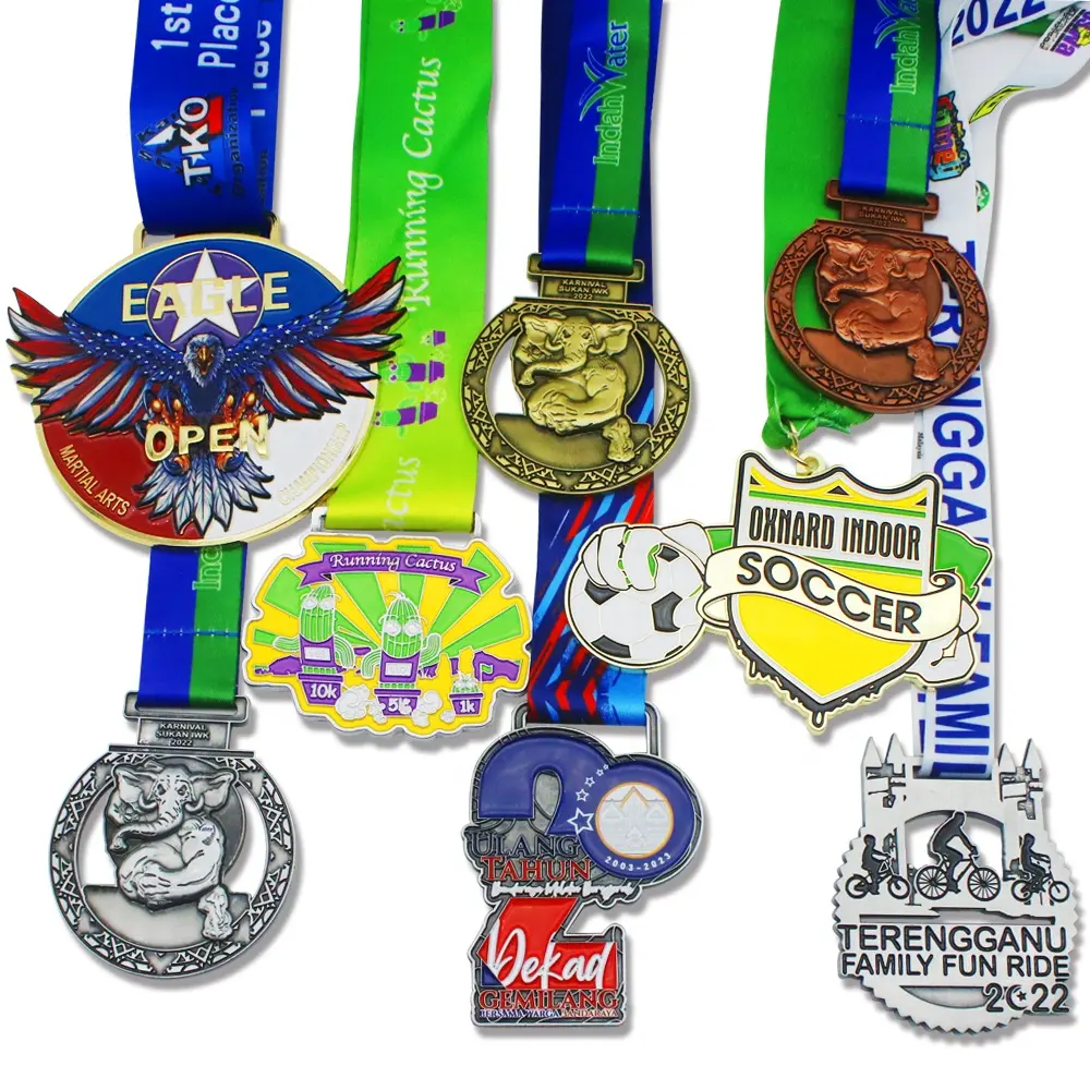 2d 3d gold award marathon running sport custom medals sports metal blank