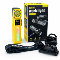 Sistem Pemasangan Baru 4 1 Lampu Kepala LED Isi Ulang untuk Kerja dan Bersepeda dengan Sensor Gerak, Klip Magnetik, RGB, Aman, Tahan Air, Super