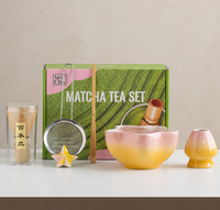 Ensemble de bols à matcha en céramique, motif étoile de mer, bol à thé kawaii 450 ml avec fouet en bambou Chasen pour cérémonie du thé, cadeau, forme spéciale