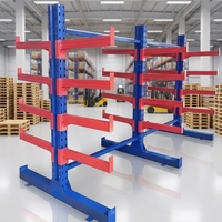 Étagère cantilever robuste à simple face en acier thermolaqué, rayonnage sélectif pour palettes, pour stockage en entrepôt