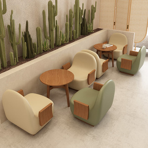 Conjunto de Muebles Modernos para Cafetería y Restaurante, Silla de Salón y Mesa Redonda Pequeña para Cafetería, Hotel, Vestíbulo, Interior Comercial - Product Image 3