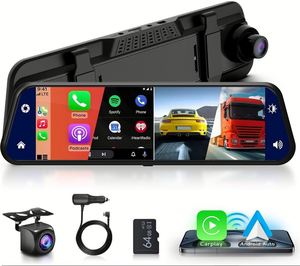 9.66Inch 4K Dual <strong>Rearview</strong> Mirror <strong>Dash</strong> <strong>Cam</strong> with Wireless Carplay HD IPS Touch Screen Car Mirror with DVR BT WDR Night Vision - Product Image 2
