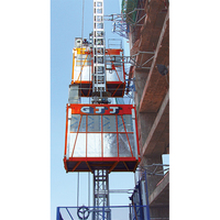 Monte-charge de chantier SC120 à double cage 0-36m/m 250m avec PLC, boîte de vitesses, crémaillère et pignon pour chantier de construction en hauteur
