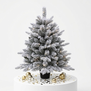 Sapin de Noël miniature de table en promotion, sapin de Noël en pin avec lumières LED, fonctionne sur piles, arbre artificiel - Product Image 1