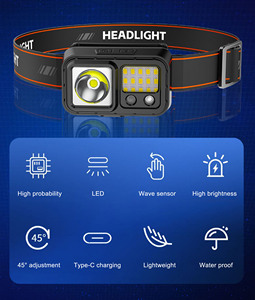 Nouveau double lumière <span class=keywords><strong>pas</strong></span> <span class=keywords><strong>cher</strong></span> phare Rechargeable XPG projecteur LED pêche projecteur phare pour Camping - Product Image 2