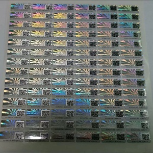 Autocollants adhésifs de haute sécurité personnalisés, hologramme, code QR, rouleau de vinyle, étanche, scellage holographique pour la promotion - Product Image 1