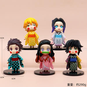 10CM 6 unids/set Anime figura juguetes PVC modelo muñecas Q versión niños regalo Kamado Tanjirou Agatsuma <span class=keywords><strong>Zenitsu</strong></span> <span class=keywords><strong>Nezuko</strong></span> Kamado figuras - Product Image 2