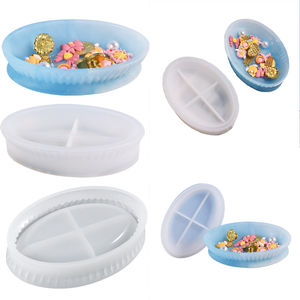 Contour elliptique 3D <span class=keywords><strong>plaque</strong></span> de bordure rayée élaborée moule en Silicone graphique pour bricolage bassin en résine succulent bonsaï Vase pot - Product Image 6