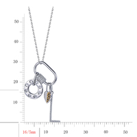 Collier à breloques en argent sterling 925 plaqué rhodium Kirin DIY avec zircon, breloque en forme de cœur et lettre à clipser pour usage quotidien